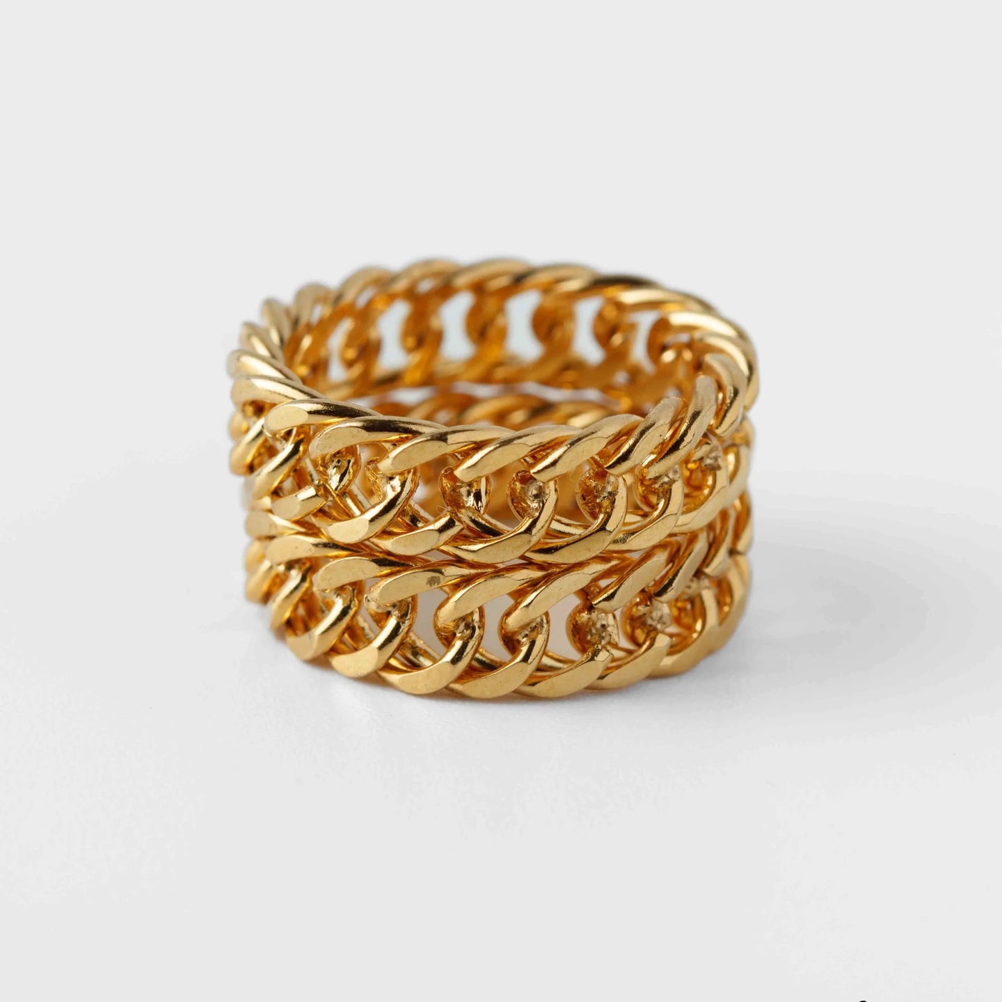18k gold chunky chain ring